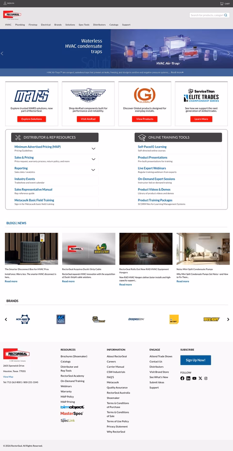 Rectorseal Homepage 1440px