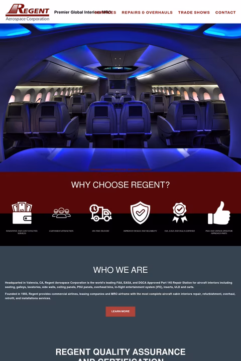 Regent-Aerospace-Corporation Homepage 1440px