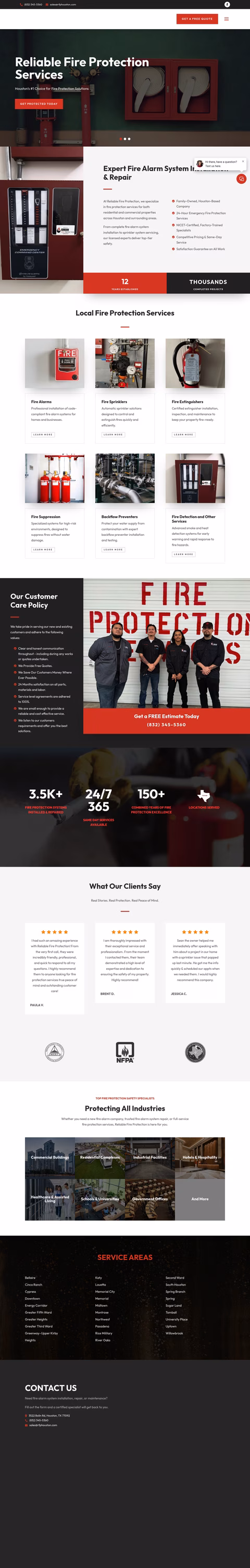 Reliable-Fire-Protection Homepage 1440px