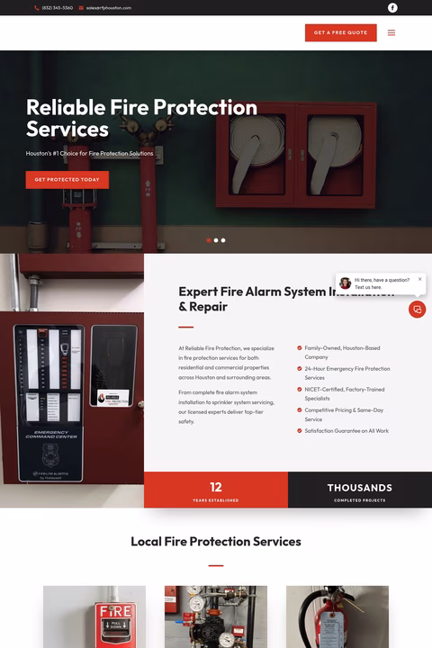 Reliable-Fire-Protection Homepage 1440px