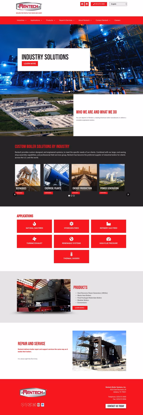 Rentech-Boiler-Systems Homepage 1440px