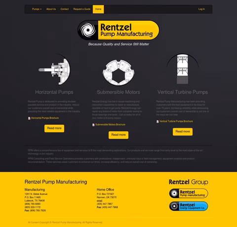 Rentzel-Pump-Manufacturing Homepage 1440px