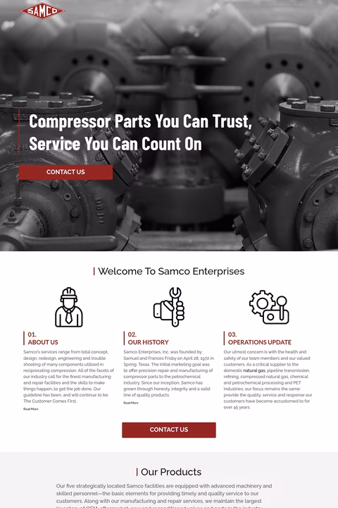 Samco-Enterprises Homepage 1440px