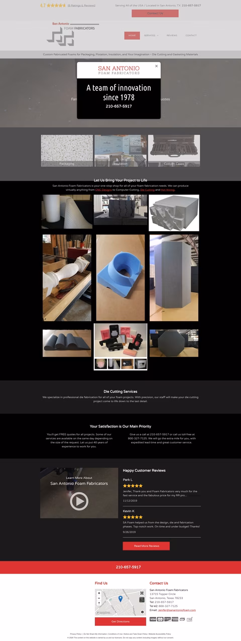 San-Antonio-Foam-Fabricators Homepage 1440px
