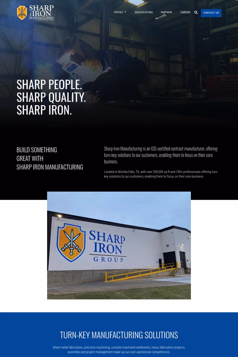 Sharp-Iron-Manufacturing Homepage 1440px