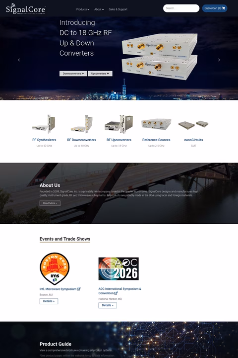 Signalcore Homepage 1440px