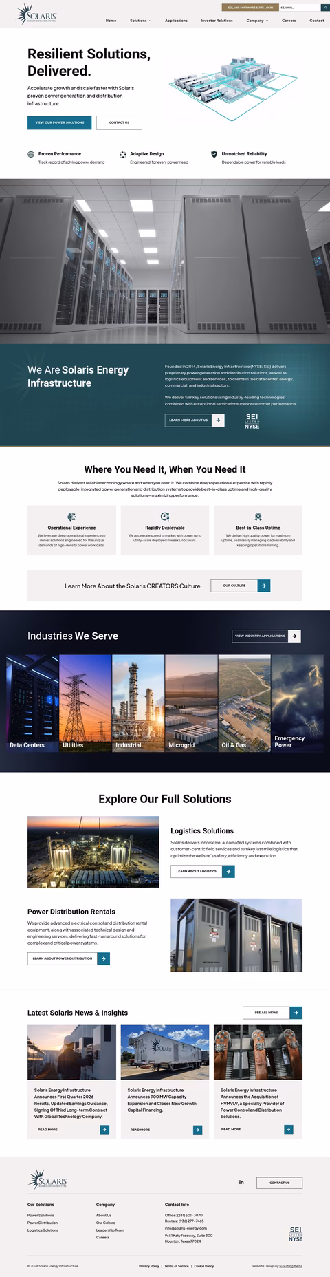 Solaris-Energy-Infrastructure Homepage 1440px