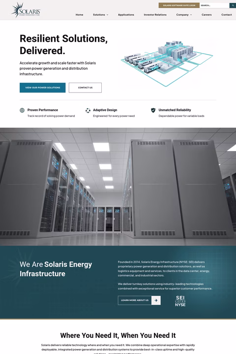 Solaris-Energy-Infrastructure Homepage 1440px