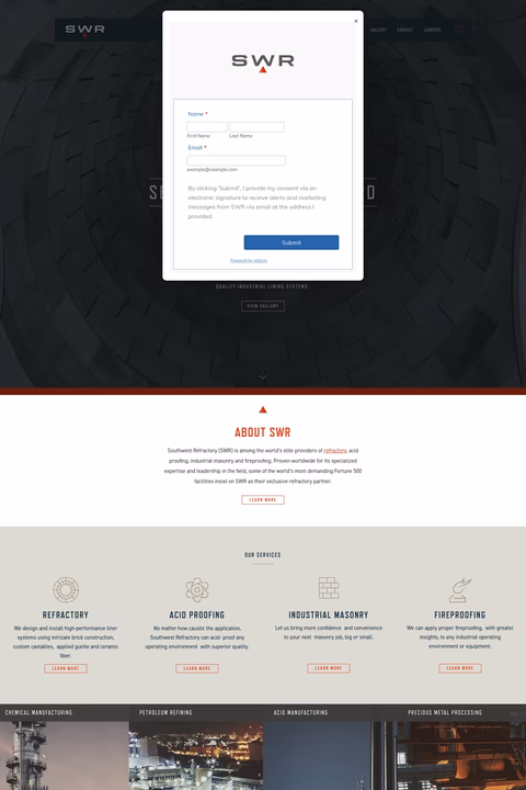 Southwestern-Refractory Homepage 1440px