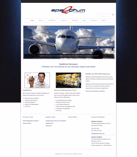 Speqtrum-Aerospace Homepage 1440px