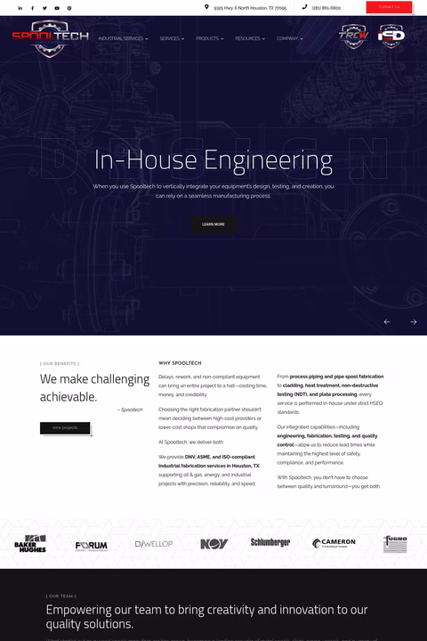 Spooltech Homepage 1440px