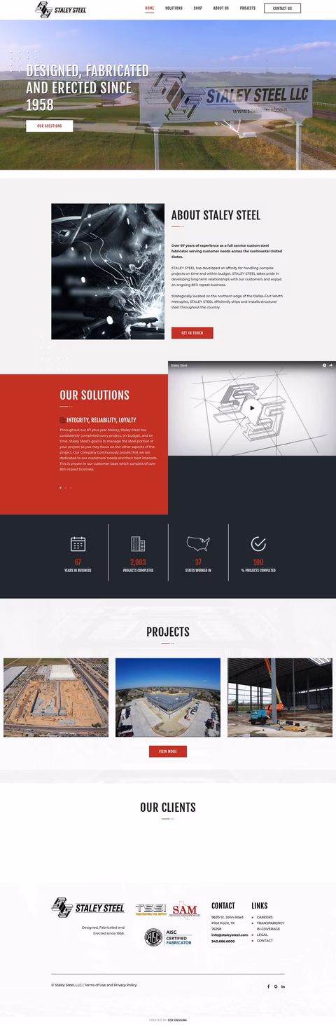 Staley-Steel Homepage 1440px