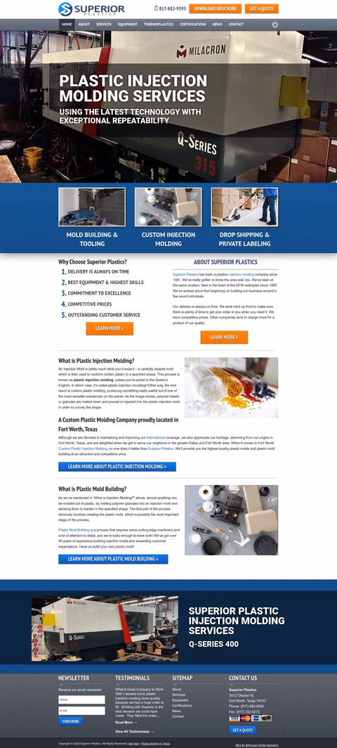 Superior-Plastics Homepage 1440px