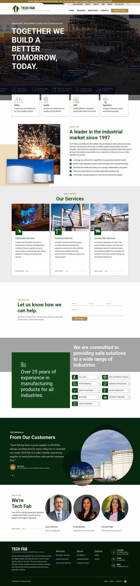 Tech-Fab Homepage 1440px