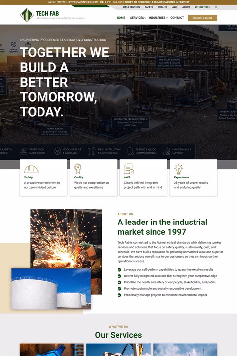 Tech-Fab Homepage 1440px