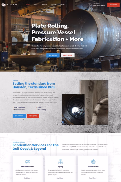 Tex-Fab Homepage 1440px