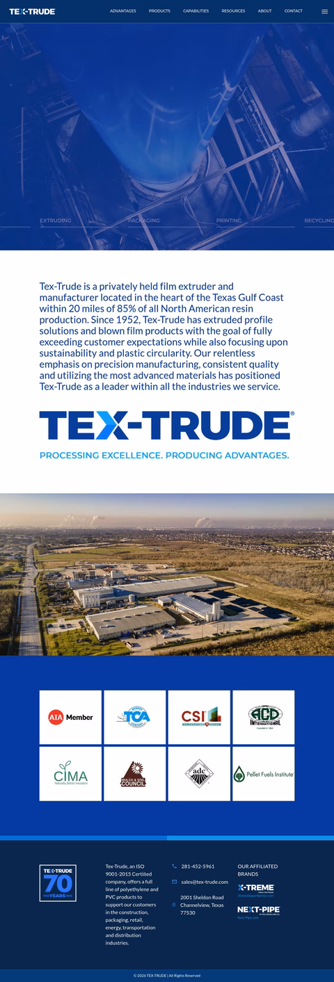 Tex-Trude Homepage 1440px