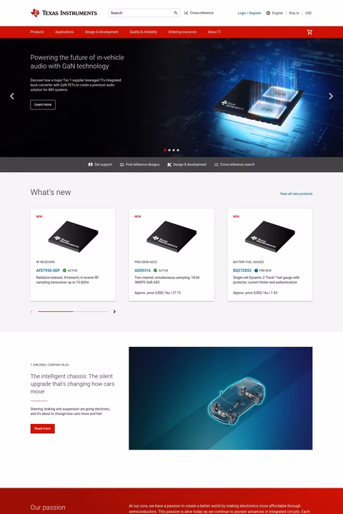 Texas-Instruments Homepage 1440px