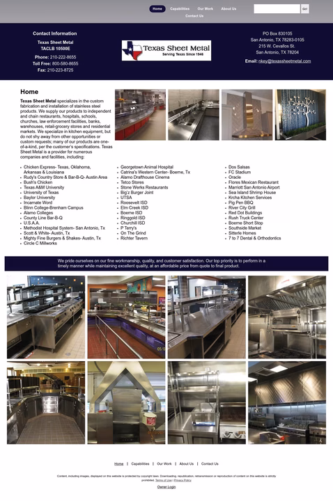 Texas-Sheet-Metal Homepage 1440px