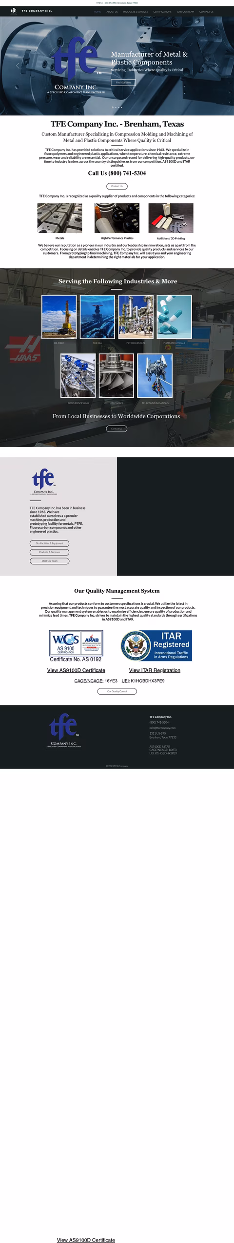 Tfe-Company Homepage 1440px
