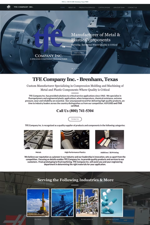 Tfe-Company Homepage 1440px