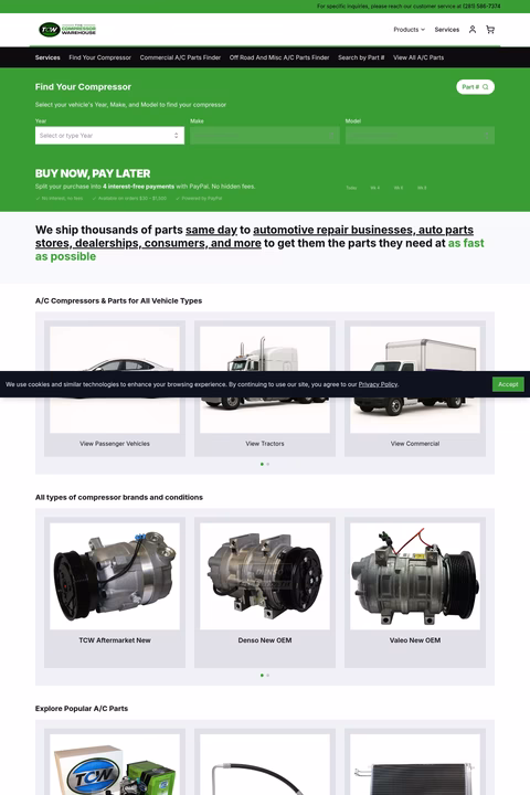 The-Compressor-Warehouse Homepage 1440px