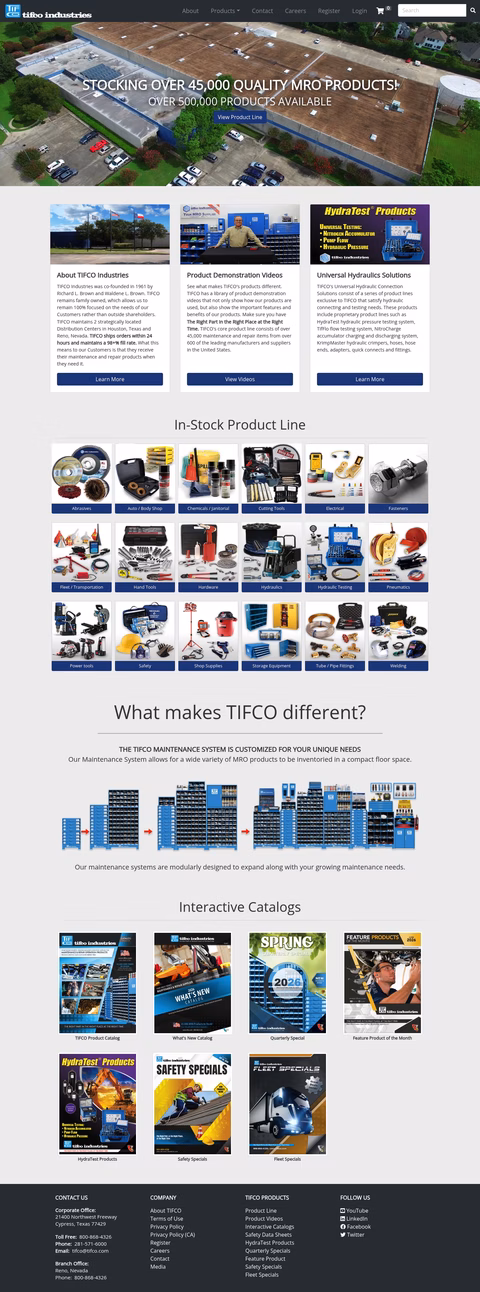 Tifco-Industries Homepage 1440px