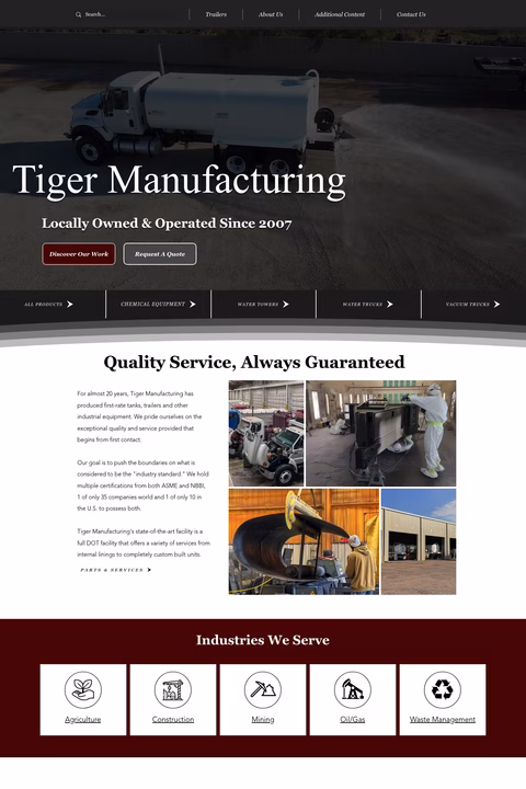 Tiger-Manufacturing Homepage 1440px
