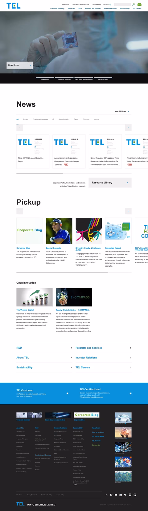 Tokyo-Electron-Limited Homepage 1440px