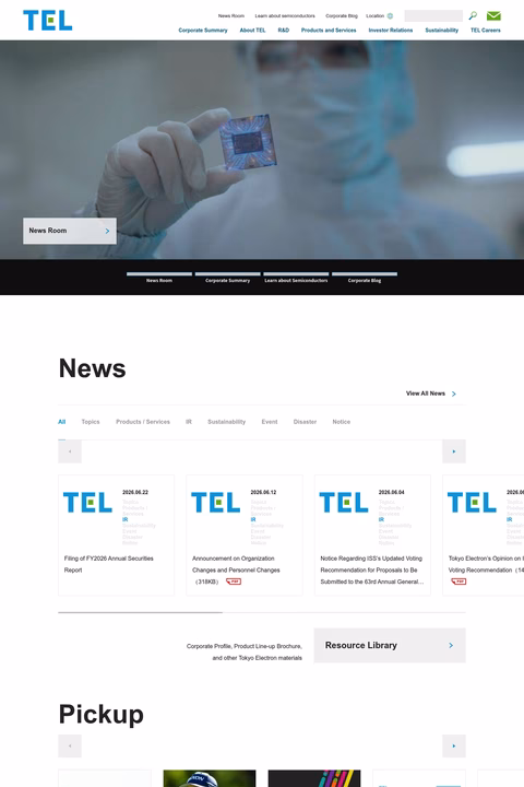 Tokyo-Electron-Limited Homepage 1440px