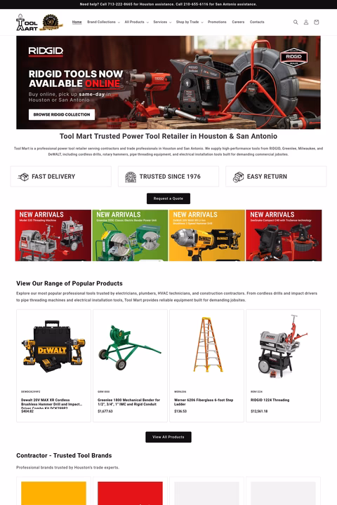 Tool-Mart Homepage 1440px