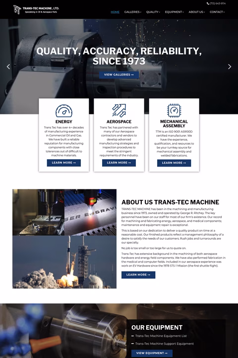 Trans-Tec-Machine Homepage 1440px
