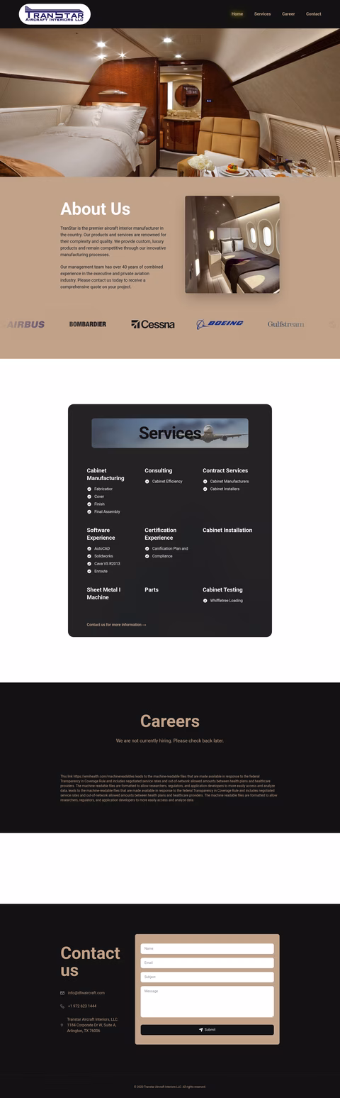 Transtar-Aircraft-Interiors Homepage 1440px