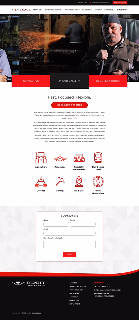 Trinity-Forge-Machine Homepage 1440px