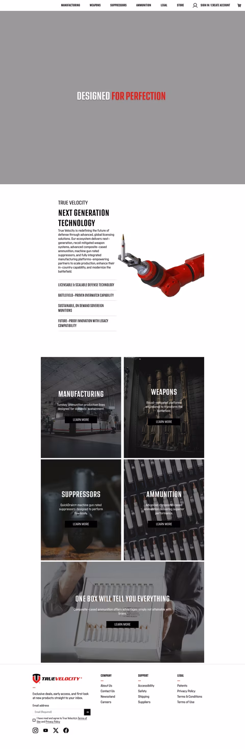 True-Velocity-Ammunition Homepage 1440px