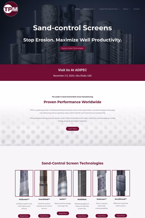 Tubular-Perforating-Manufacturing Homepage 1440px