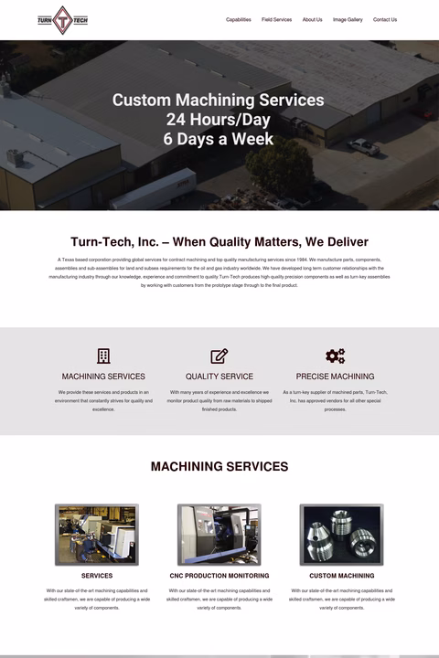 Turn-Tech Homepage 1440px