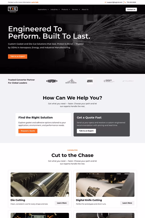 Txg-Industries Homepage 1440px