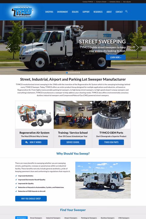 Tymco Homepage 1440px