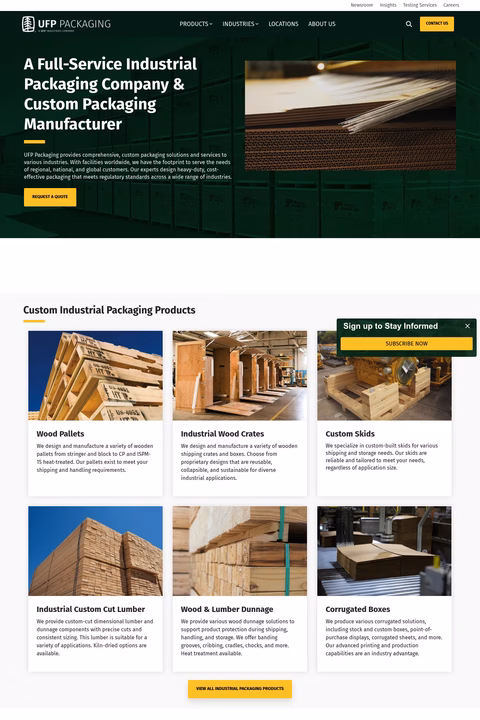 Ufp-Packaging Homepage 1440px