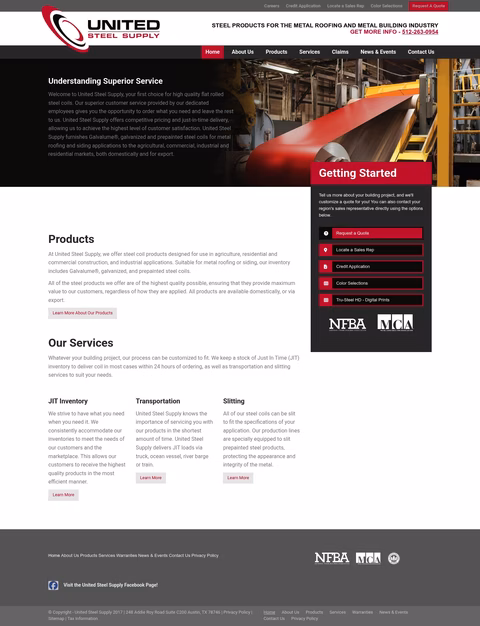 United-Steel-Supply Homepage 1440px