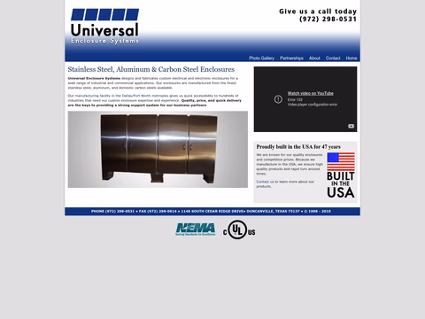 Universal-Enclosure-Systems Homepage 1440px