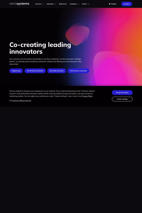 Variosystems Homepage 1440px