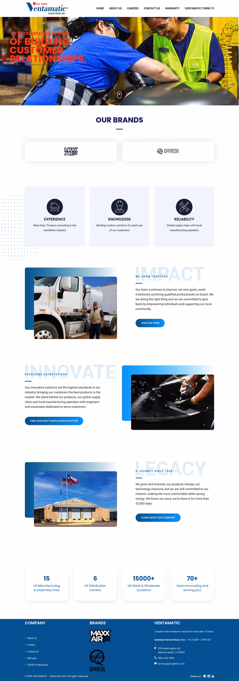 Ventamatic Homepage 1440px