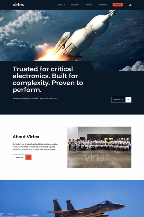 Virtex-Electronics-Manufacturing-Service Homepage 1440px