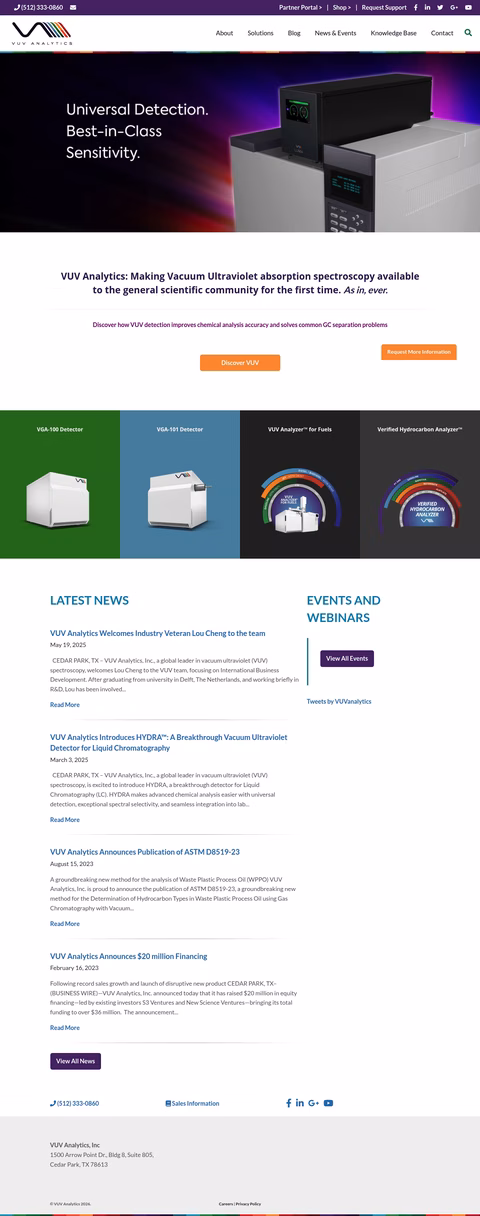 Vuv-Analytics Homepage 1440px
