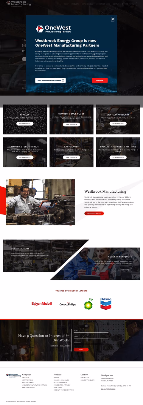 Westbrook-Manufacturing Homepage 1440px