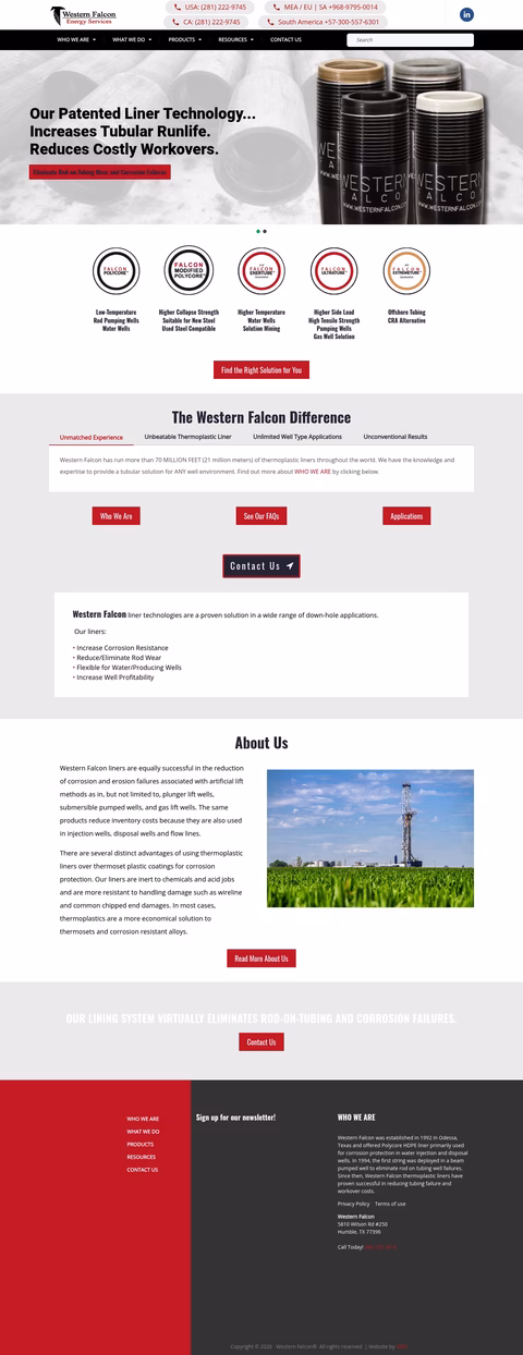 Western-Falcon Homepage 1440px