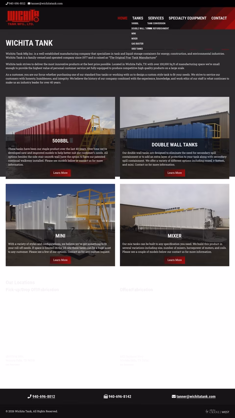 Wichita-Tank-Manufacturing Homepage 1440px