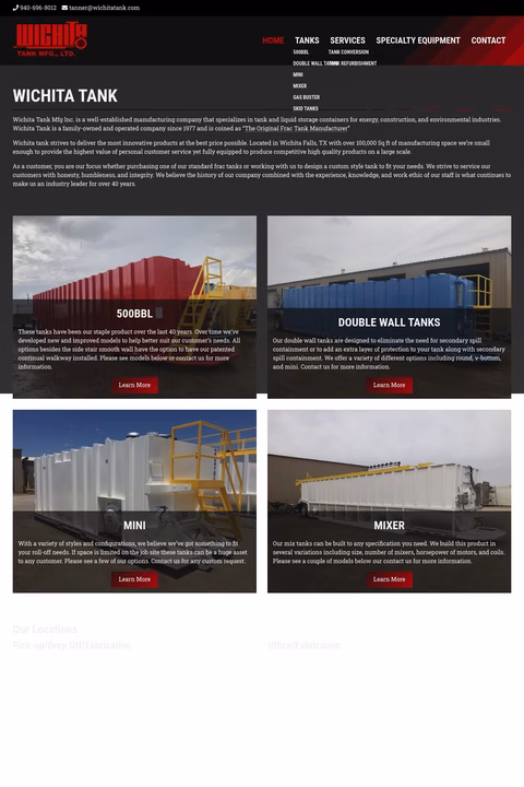 Wichita-Tank-Manufacturing Homepage 1440px